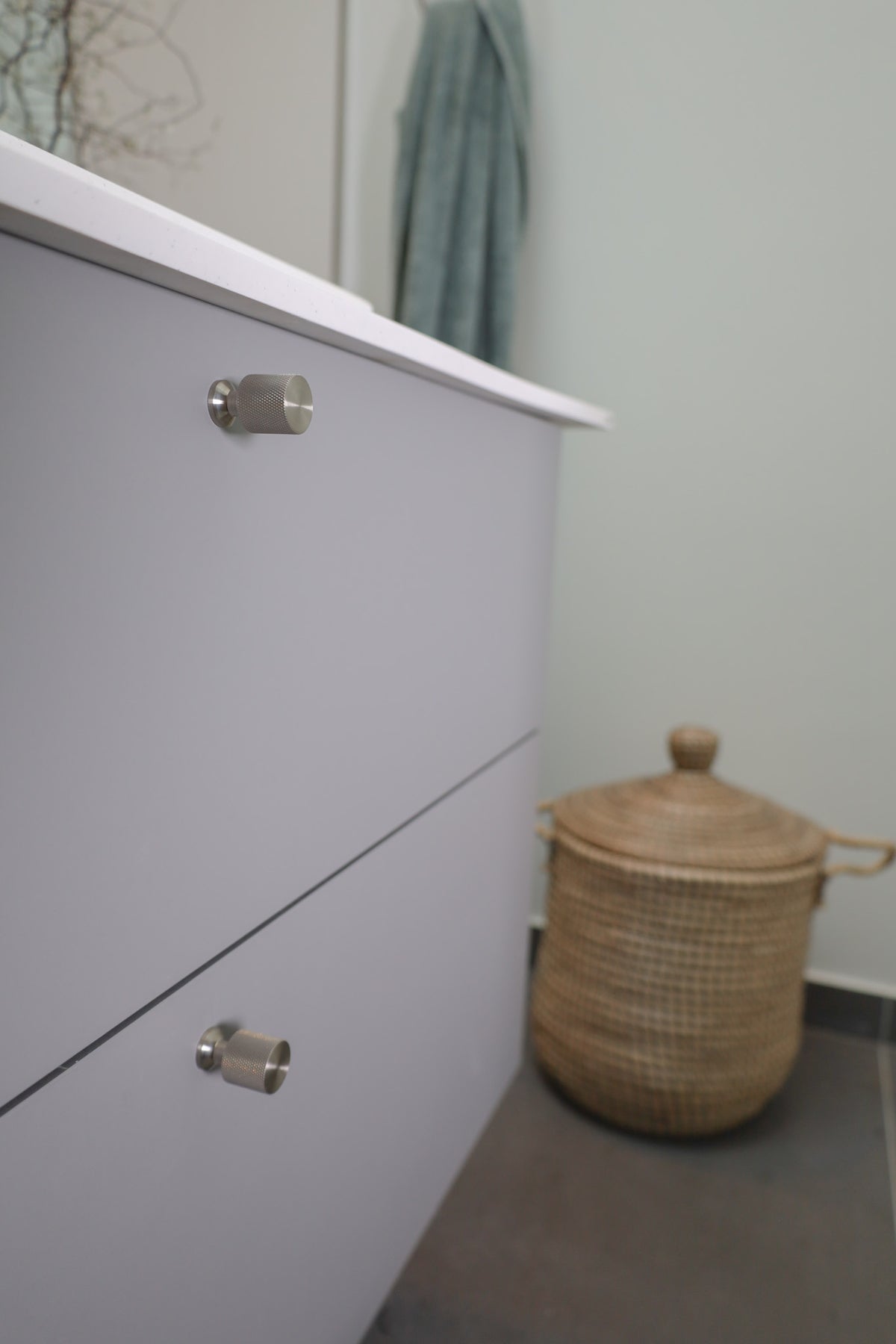Møbelknop med diamond cut i rustfrit stål look, 33 mm - Nyboder • Chr. Jørgensen - Copenhagenhomedesign