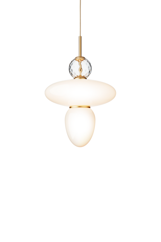 Rizzatto 43 pendel, satin brass / opal • NUURA