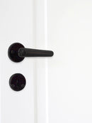 Torpedo dørhåndtag i sort bakelit inkl. roset og nøgleskilt til ældre døre