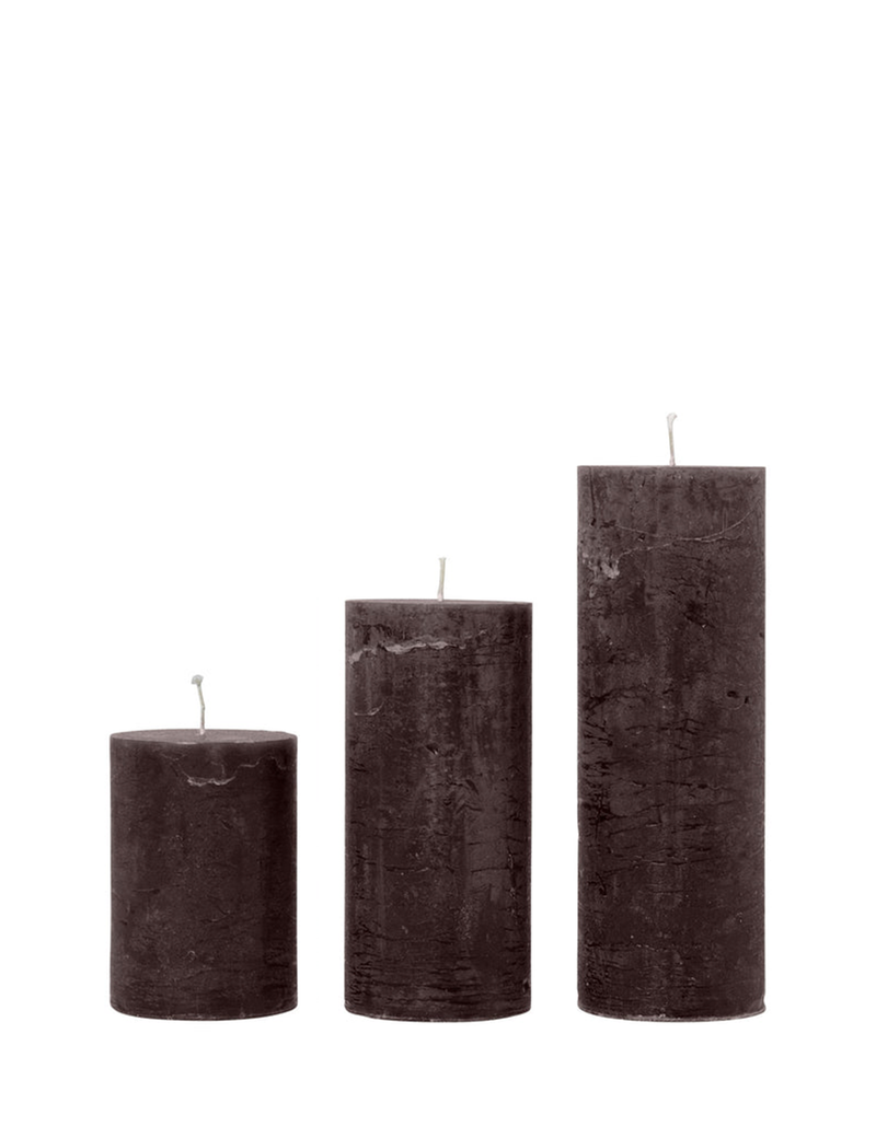 Rustic candle bloklys, diameter 7 cm - MOKKA • Cozy living